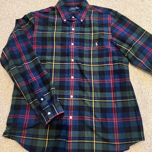 Polo by Ralph Lauren Classic Fit Plaid Oxford Shirt Men's Size L 100% Co… - Picture 2 of 7